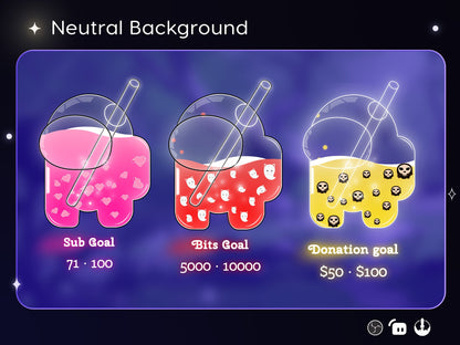 Among Us Action Liquid Filling Goal Widget is fully customisable for Twitch Streamlabs and Streamelements