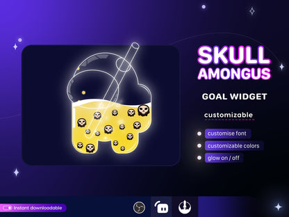 Among Us Action Liquid Filling Goal Widget is fully customisable for Twitch Streamlabs and Streamelements