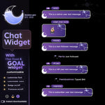 Astro Moon Galaxy Vibe Glassy Transparent Chat & Goal Stream Widgets - Minimal, celestial Elegant Glass Theme Clean Vibe Streamelement Only