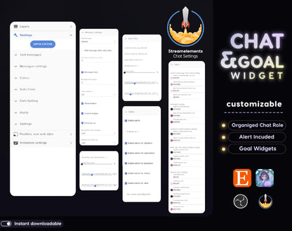 Celestial Butterfly Chat and Goal Stream Widgets - Minimal, Elegant Celestial Theme Clean Vibe Streamelement Only