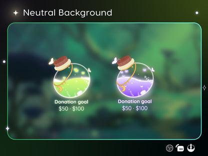 Nature Portion Bottle Glass Goal Widget-Cute Minimal Customizable Goal Widget for Twitch Streamers -Streamelements StreamLabs OBS