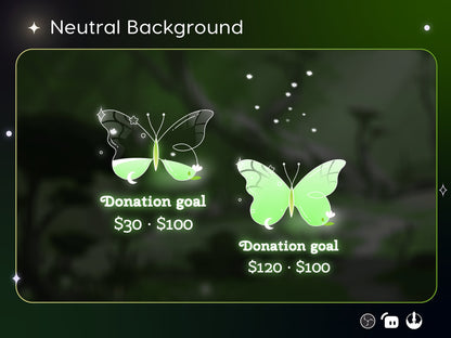 Butterfly Liquid Filling Goal Widget is fully customisable for Twitch Streamlabs and Streamelements.