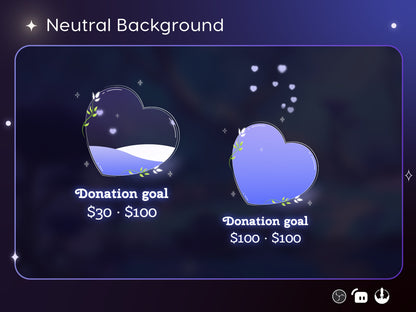 Cute Minimalist Heart Liquid Filling Goal Widget is fully customisable for Twitch Streamlabs and Streamelements.