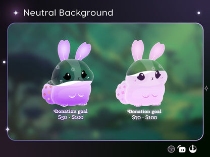 Cute Rabbit Liquid Filling Goal Widget is fully customisable for Twitch Streamlabs and Streamelements.