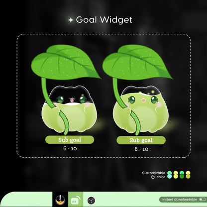 Cute Froggy Goal Widget | Liquid Filling Widget is fully customisable for Twitch Streamlabs and Streamelements