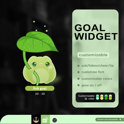 Cute Froggy Goal Widget | Liquid Filling Widget is fully customisable for Twitch Streamlabs and Streamelements