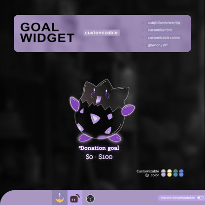 Moon Ghost Liquid Filling Goal Widget is fully customisable for Twitch Streamlabs and Streamelements