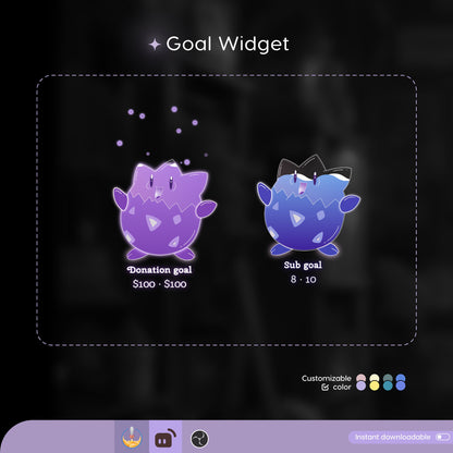 Moon Ghost Liquid Filling Goal Widget is fully customisable for Twitch Streamlabs and Streamelements