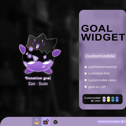 Moon Ghost Liquid Filling Goal Widget is fully customisable for Twitch Streamlabs and Streamelements