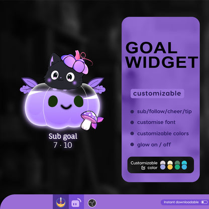 Halloween Pumpkin Liquid Filling Goal Widget is fully customisable for Twitch Streamlabs and Streamelements