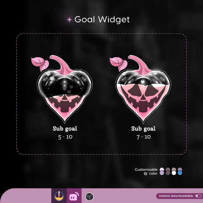 Love Pumpkin Goal Widget | Liquid Filling Goal Widget is fully customisable for Twitch Streamlabs and Streamelements