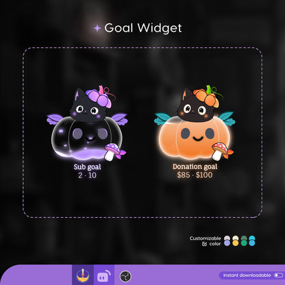 Halloween Pumpkin Liquid Filling Goal Widget is fully customisable for Twitch Streamlabs and Streamelements