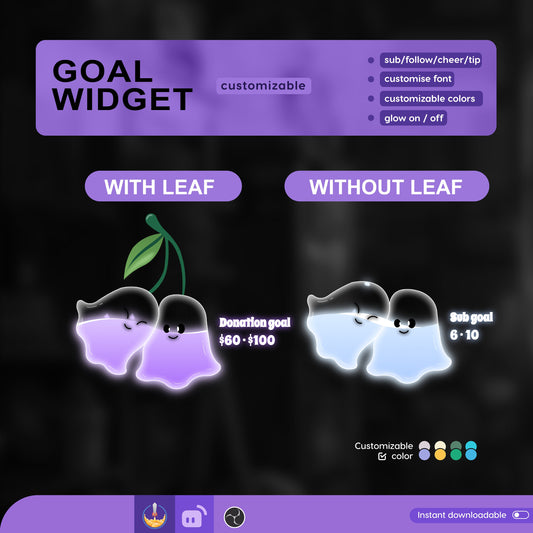 Twin Ghost Liquid Filling Goal Widget is fully customisable for Twitch Streamlabs and Streamelements