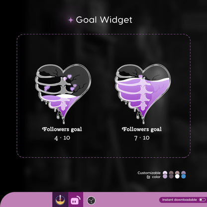 Heart Skeleton Goal Widget Liquid Filling Goal Widget is fully customisable for Twitch Streamlabs and Streamelements